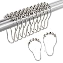 Amazer Shower Curtain Hooks Rings Anti-Rust Metal