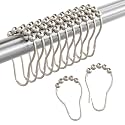 Amazer Shower Curtain Hooks Rings Anti-Rust Metal