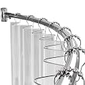 AmazerBath 20-84 Inches Arched Curved Shower Curtain Rod, Heavy Duty Shower Rod Rust Proof Bathroom Curtain Rod, Adjustable Telescoping Design Easy Segmented Installation, Need to Drill, Chrome