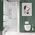 AmazerBath Stall Shower Curtain Liner, 32x72 Narrow Plastic Clear Shower Curtain Liner, PEVA Small Camping Shower Liner, Stand Up Shower Curtain Liners with 2 Magnets and 6 Rustproof Grommet Holes