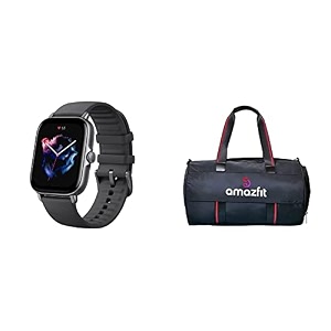 amazfit gts 3 smart watch with built-in alexa graphite black multi-functional sports handbag black