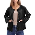 Amazhiyu Women39s 100 Linen Long Sleeve Button