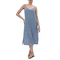 Amazhiyu Women's Pure Linen Summer Midi Split Slip Dress