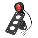 Amazicha LED Tail Rear Light 3/4" Axle Hole Side Mount License Plate Bracket Brake Light Motorcycle Compatible for Harley Honda Yamaha Suzuki Chopper Bobber