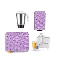 PVC Round Flower Printed Decortive Waterproof Dustproof Mixer and Grinder Full Closure Cover Combo (Multicolour)
