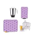 PVC Round Flower Printed Decortive Waterproof Dustproof Mixer and Grinder Full Closure Cover Combo (Multicolour)