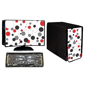 stylish printed 3 in 1 dust proof computerdesktop cover set  set of 3 - desktop cpu keyboard covers  mordenprint - 22 inch