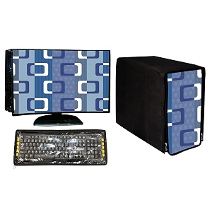 stylish printed 3 in 1 dust proof computerdesktop cover set  set of 3 - desktop cpu keyboard covers  rectangular - 22 inch