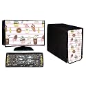Stylish Printed 3 in 1 Dust Proof Computer/Desktop Cover Set | Set of 3 - Desktop CPU Keyboard Covers |Icecream -18.5 Inch