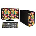 Stylish Printed 3 in 1 Dust Proof Computer/Desktop Cover Set | Set of 3 - Desktop CPU Keyboard Covers |Diamond -18.5 Inch