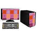 Stylish Printed 3 in 1 Dust Proof Computer/Desktop Cover Set | Set of 3 - Desktop CPU Keyboard Covers | Sunflower - 22 Inch