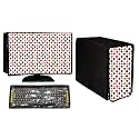 Stylish Printed 3 in 1 Dust Proof Computer/Desktop Cover Set | Set of 3 - Desktop CPU Keyboard Covers | Dot Print 22 Inch