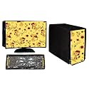 Stylish Printed 3 in 1 Dust Proof Computer/Desktop Cover Set | Set of 3 - Desktop CPU Keyboard Covers | Cartoon Desgin -18.5 Inch