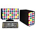 Stylish Printed 3 in 1 Dust Proof Computer/Desktop Cover Set | Set of 3 - Desktop CPU Keyboard Covers | Round Shape - 22 Inch