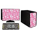 Stylish Printed 3 in 1 Dust Proof Computer/Desktop Cover Set | Set of 3 - Desktop CPU Keyboard Covers | Cat Print -18.5 Inch