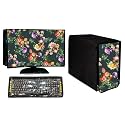 Stylish Printed 3 in 1 Dust Proof Computer/Desktop Cover Set | Set of 3 - Desktop CPU Keyboard Covers | Floral Print -18.5 Inch