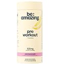 BE AMAZING Pre Workout Powder, Vegan Supplement with 125mg Natural Caffeine, Ashwagandha and Adaptogens, Sugar Free Drink Mix for Men and Women, Gluten Free, Non GMO, Pink Lemonade, 7 Travel Sticks