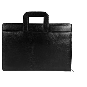 amazinghind leatherette material professional file folders for certificates documents holder with 2 rings without leaf black file with handle