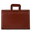 AmazingHind Leatherette Material Professional File Folders for Certificates, Documents Holder with Adjustable Handles and 2 Rings and 30 Leafs. Size: FS | Color:Brown