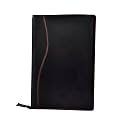AmazingHind Leatherette Material Professional File Folders for Certificates, Documents Holder with 2 Rings. (6 Leafs, Black File)