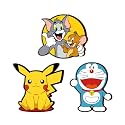 Cartoon Fridge Magnets- Set of 3 | Travel Souvenir | Refrigerator Magnet | Gifts | Decorative Items for Kitchen Fridge Magnets Set | Multicolor (FM_93)