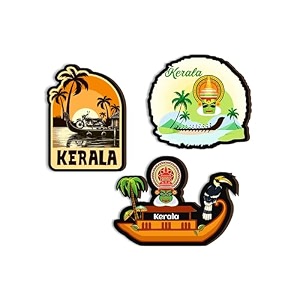 kerala fridge magnets- set of 3  travel souvenir  refrigerator magnet  gifts  decorative items for kitchen fridge magnets set  multicolor fm_84