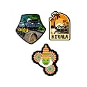 Kerala Ooty Traditional Fridge Magnets- Set of 3 | Travel Souvenir | Refrigerator Magnet | Gifts | Decorative Items for Kitchen Fridge Magnets Set | Multicolor (FM_85)