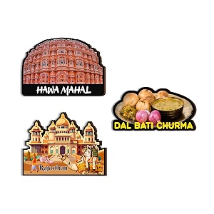rajsthan fridge magnets - set of 3  travel souvenir  refrigerator magnet  gifts  decorative items for kitchen fridge magnets set  multicolor fm_94