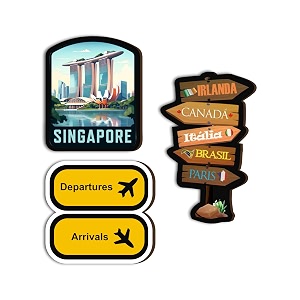 singapore fridge magnets- set of 3  travel souvenir  refrigerator magnet  gifts  decorative items for kitchen fridge magnets set  multicolor fm_100