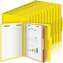 AmazingSpark 100 Pcs 2 Divider Classification Folders Bulk, Yellow