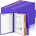 AmazingSpark 100 Pcs 2 Divider Classification Folders Bulk, Purple