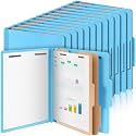 AmazingSpark 100 Pcs 2 Divider Classification Folders Bulk, Blue