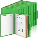 AmazingSpark 100 Pcs 2 Divider Classification Folders Bulk, Green