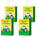 AmazingSpark 12 Pcs Tractor Party Favor Bags with Handles Farm Birthday