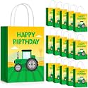 AmazingSpark 24 Pcs Tractor Party Favor Bags with Handles Farm Birthday