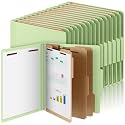AmazingSpark 48 Pcs 3 Divider Classification Folders Bulk, Light Green