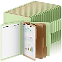 AmazingSpark 60 Pcs 3 Divider Classification Folders Bulk, Light Green