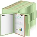 AmazingSpark 72 Pcs 1 Divider Classification Folders Bulk, Light Green