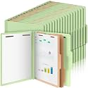 AmazingSpark 72 Pcs 2 Divider Classification Folders Bulk, Light Green
