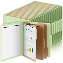 AmazingSpark 72 Pcs 3 Divider Classification Folders Bulk, Light Green