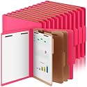 AmazingSpark 72 Pcs 3 Divider Classification Folders Bulk, Rose Pink