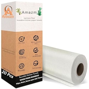 20 sheets bamboo kitchen cleaning towels washable amp reusable up to 2000 times all purpose kitchen towel cloth wipes roll eco-friendly alternative to kitchen tissue roll bamboo kitchen towel
