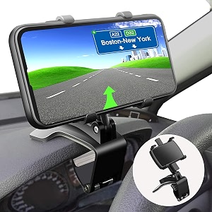 amazplus dashboard car phone mount multifunctional car mobile holder 360-degree rotating car dashboard mobile holder with adjustable spring clip phone stand for car 4 to 65 inch smartphones