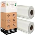 (40 SHEETS) Reusable Bamboo Kitchen Towel/Tissue Roll Soft &amp; Highly Absorbent Sheets, Ecofriendly No Trees Cut Reusable up to 2000 Times, Better Alternative to Paper Tissue Kitchen Towel Roll