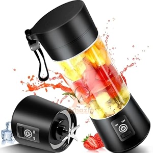 portable mixer juicer usb bottle blender rechargeable electric 6 blade personal size blender for fruit juices shakes and smoothies - assorted color 10 years warranty