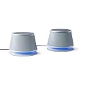 Amazon Basics USB-Powered PC Computer Speakers with Dynamic Sound (Silver)