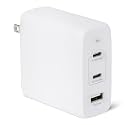 Amazon Basics 120W Fast Charging USB-C Nano GaN Wall Charger, 3-Port for Laptops, Tablets, Phones, Compact Travel-Friendly Size, White