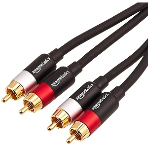 amazonbasics 2-male to 2-male rca audio cable - 4 feet 5-pack
