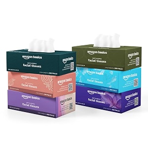 amazon basics 2 ply facial tissue box  1200 pulls  200 pulls x pack of 6  office  soft amp highly absorbent tissues