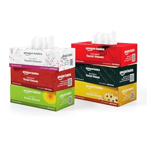 amazon basics 2 ply facial tissue box  600 sheets  100 sheets x pack of 6  home  soft amp highly absorbent tissues